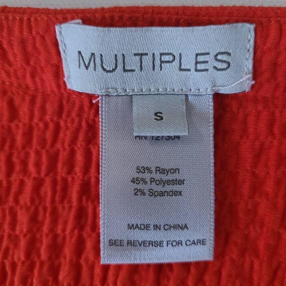 Multiples Womens Red Button Front Long Sleeve Blo… - image 5